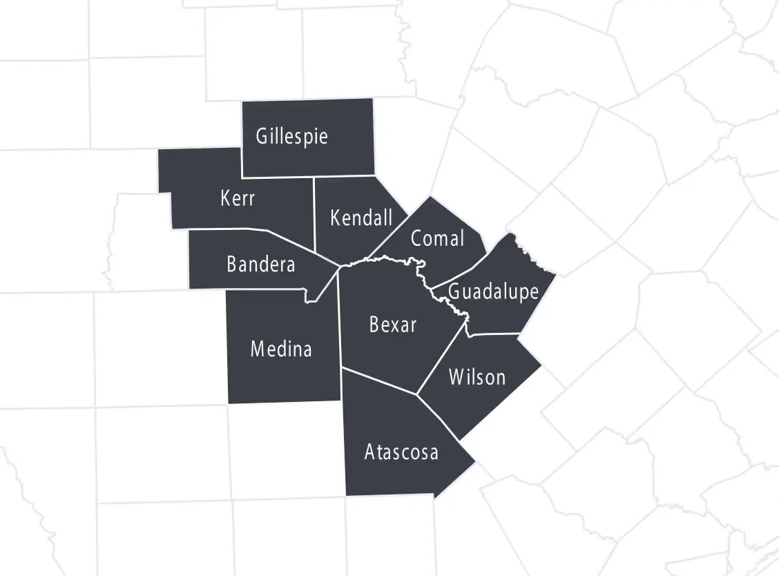 Lishman Law proudly serves clients throughout Bexar County and the surrounding areas in Texas.